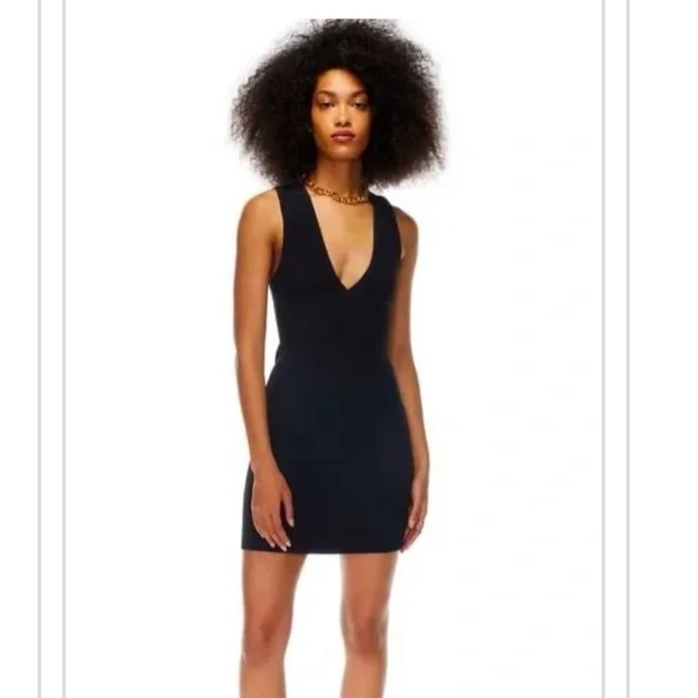 House of Harlow 1960 Black Ribbed Sleeveless Mini Dress